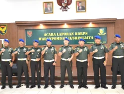 Dandenpom II/3 Lampung Hadiri Laporan Korps Sertijab Wadanpomdan II/Sriwijaya