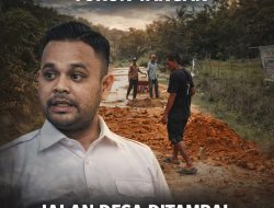 Jalan Desa Rusak Bertahun-tahun, Ketua Elang 3 Hambalang Riau Perbriyan Winaldi Turun Langsung