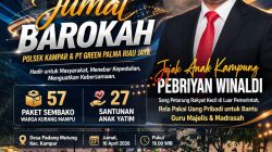 Jumat Barokah Menyentuh Hati: Polsek Kampar & PT Green Palma Riau Jaya Hadirkan Senyum untuk Warga dan Anak Yatim
